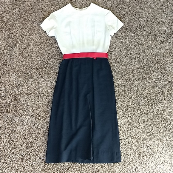 Vintage Navy Blue and White Suit - Picture 3 of 9